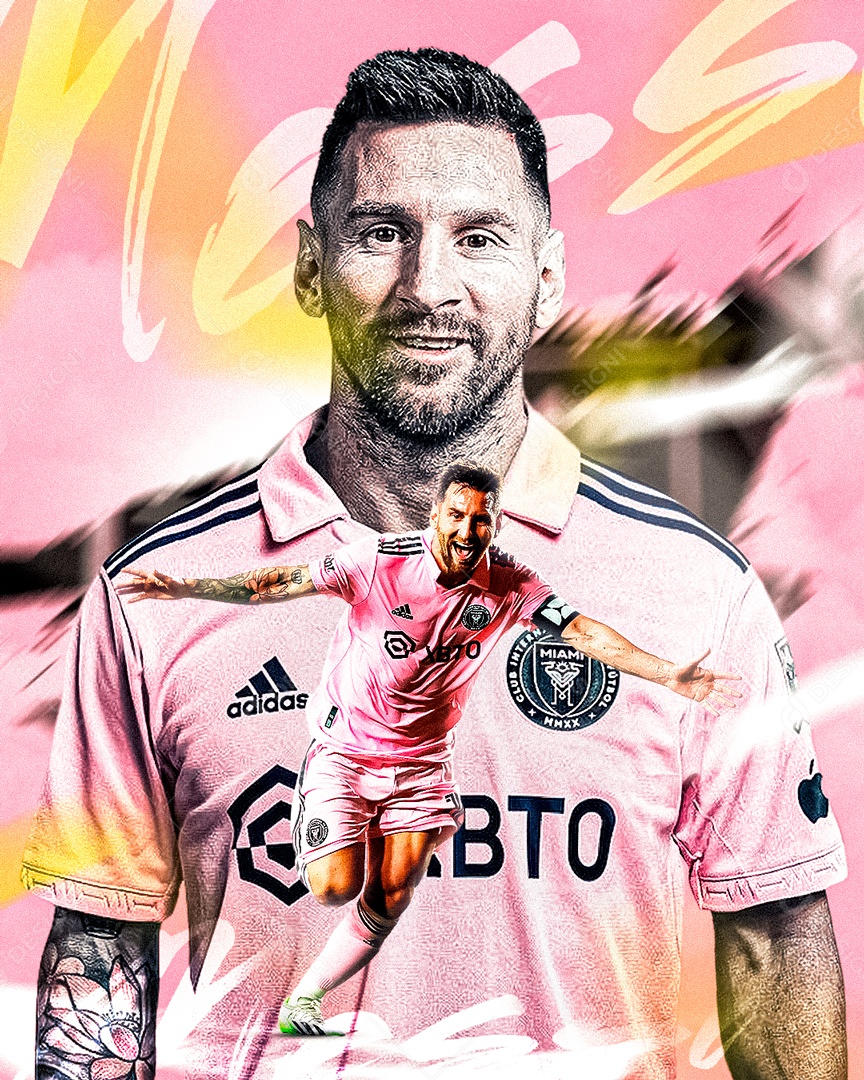 Futebol Messi Social Media PSD Editável