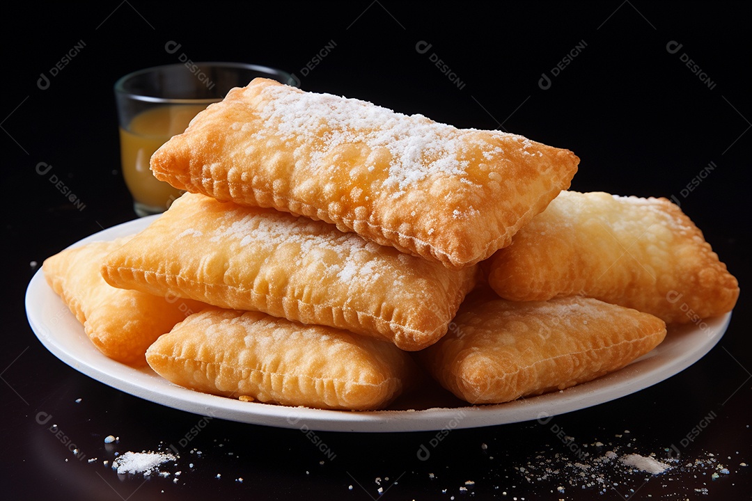 Lanche frito pastel brasileiro recheado com carne e queijo