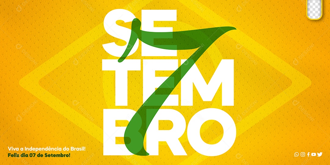 Social Media Banner 7 De Setembro Independência Do Brasil PSD Editável