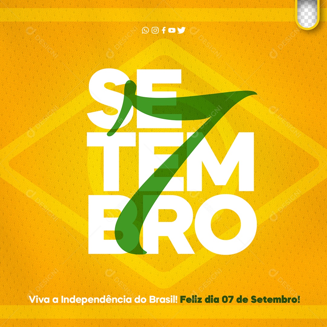 Social Media Feed 7 De Setembro Independência Do Brasil PSD Editável