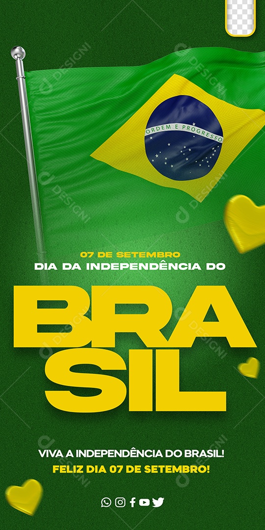 Social Media Story Feliz Dia 07 De Setembro PSD Editável