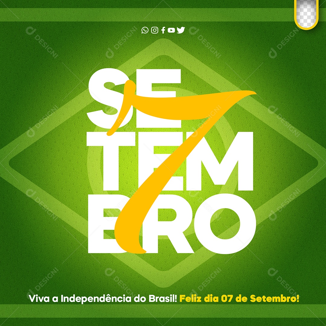 Social Media 7 De Setembro Viva a Independência PSD Editável