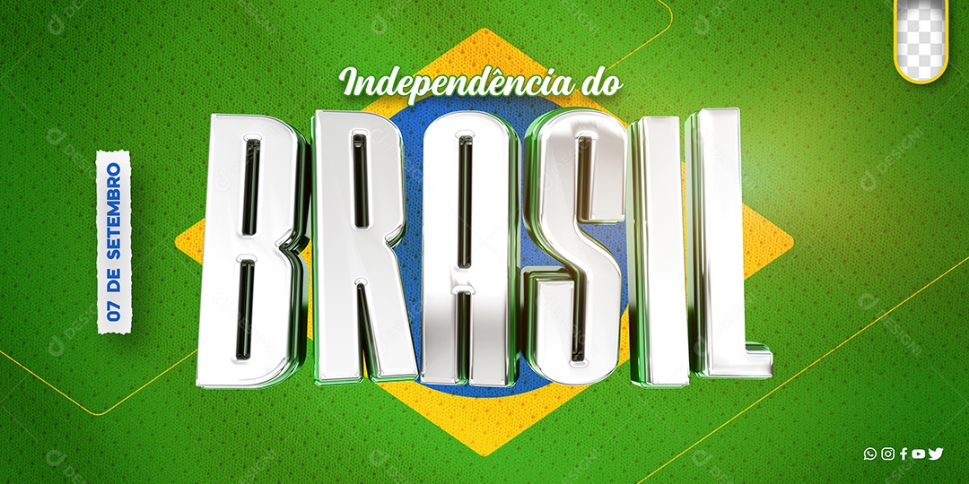 Banner Independência Do Brasil 07 De Setembro Social Media PSD Editável
