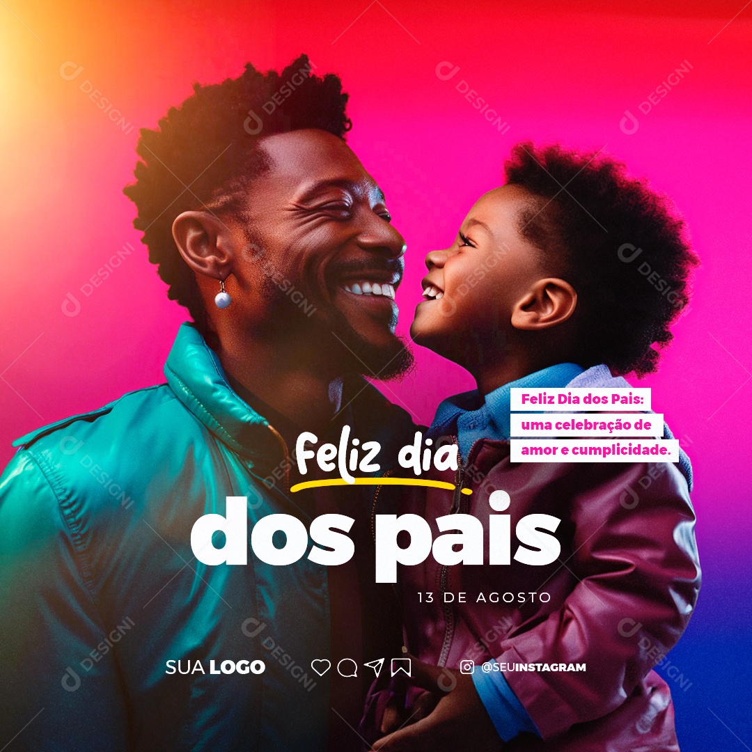 Feliz Dia dos Pais Uma Celebração de Amor e Cumplicidade Social Media PSD Editável