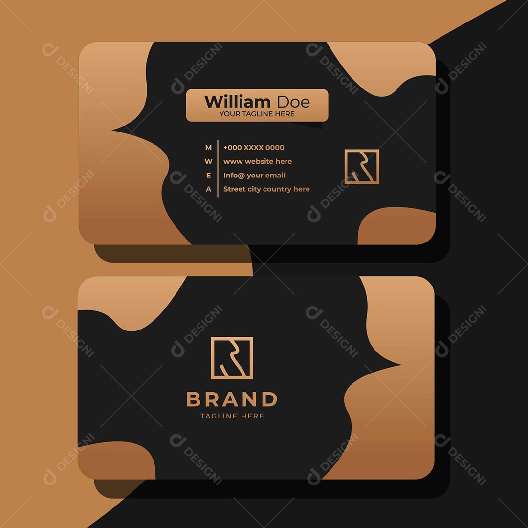 Modelo de Cartão de Visita Ilustração Vetor EPS + AI Editável