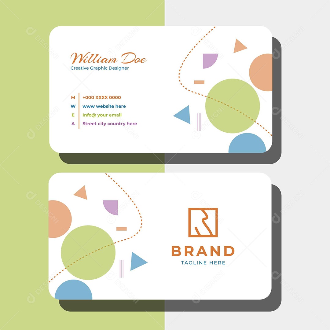 Modelo de Cartão de Visita Ilustração Vetor EPS + AI Editável