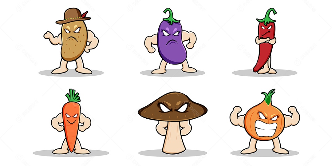 Personagens de Frutas Vetor EPS