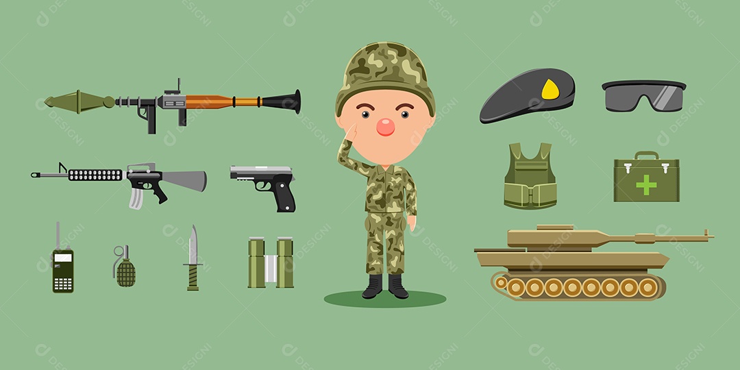 Militar Personagem Vetor EPS