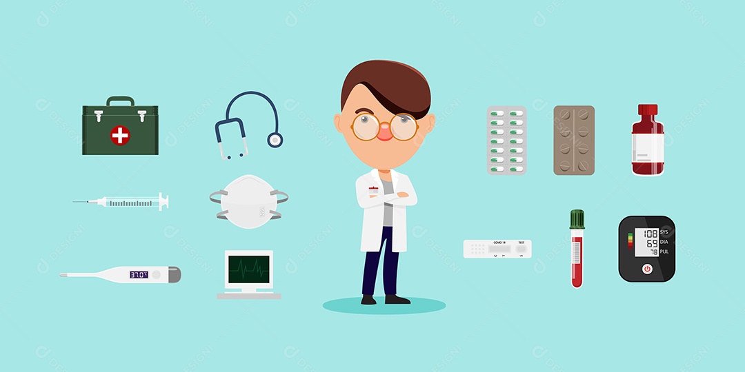 Medico Personagem Vetor EPS