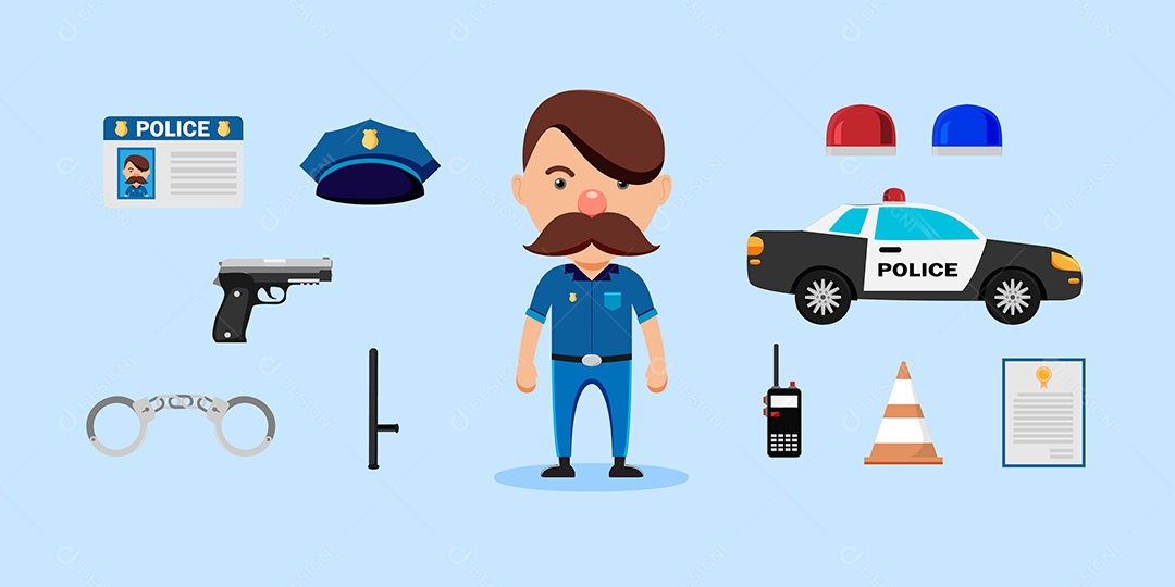 Policial Personagem Vetor EPS