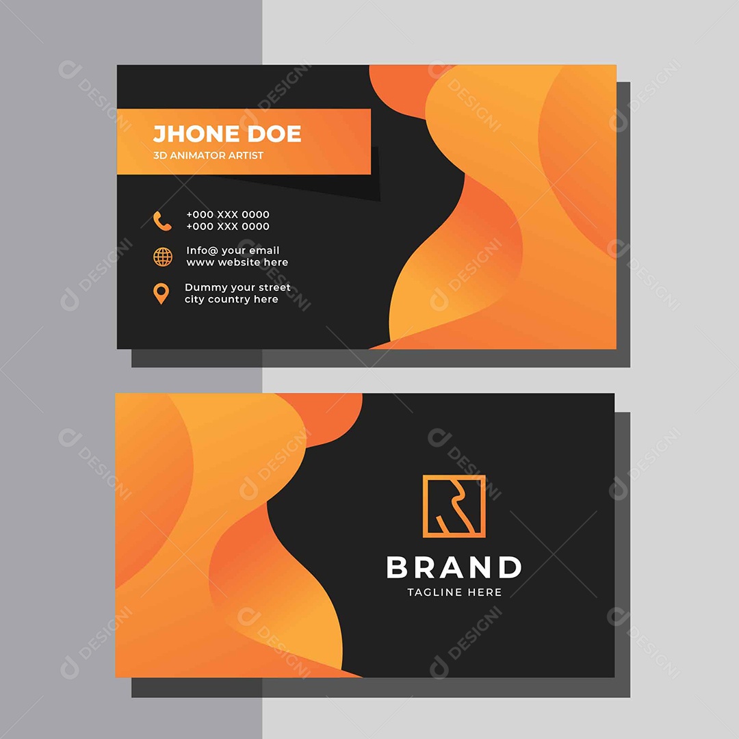 Modelo de Cartão de Visita Ilustração Vetor EPS + AI Editável