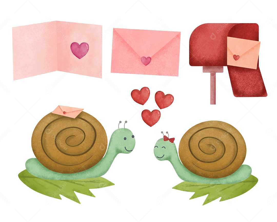 Casal de Caracóis Ilustração Vetor EPS