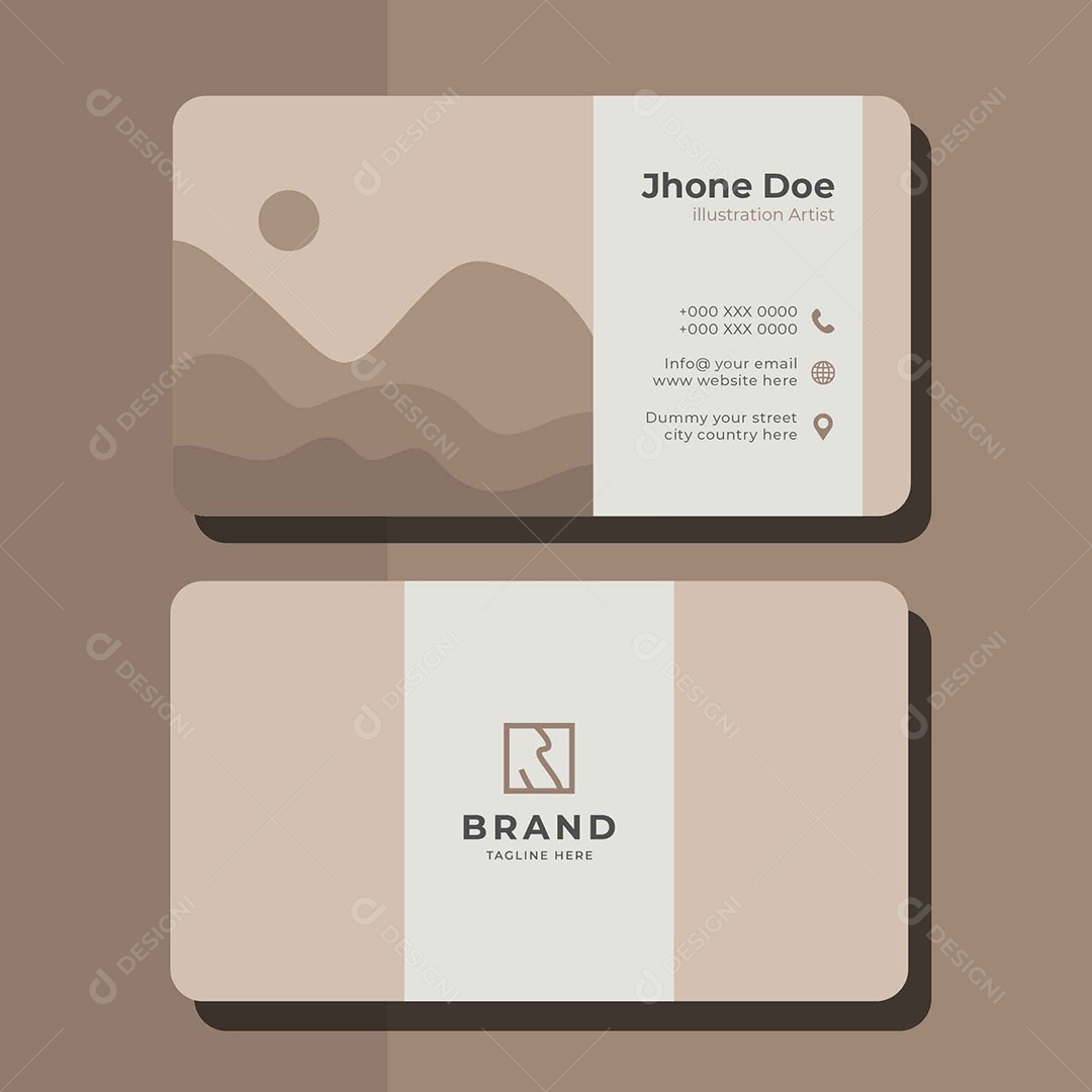 Modelo de Cartão de Visita Ilustração Vetor EPS + AI Editável
