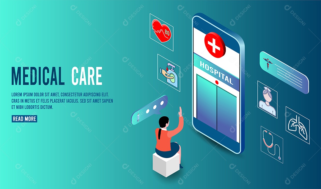 Médico On-line Vetor EPS