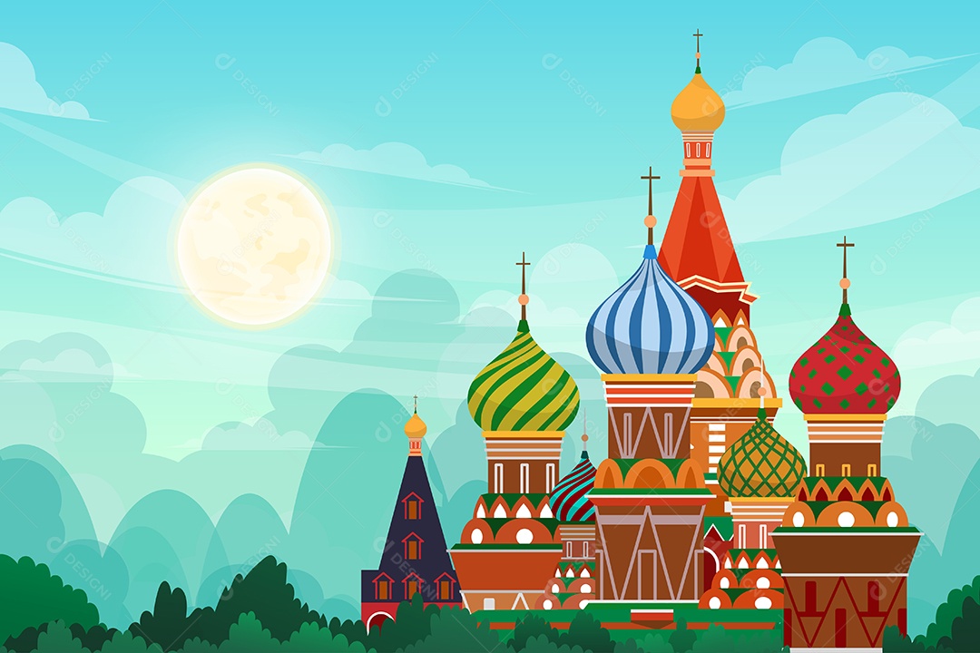 Kremlin Saint Basil Cathedral Vetor EPS