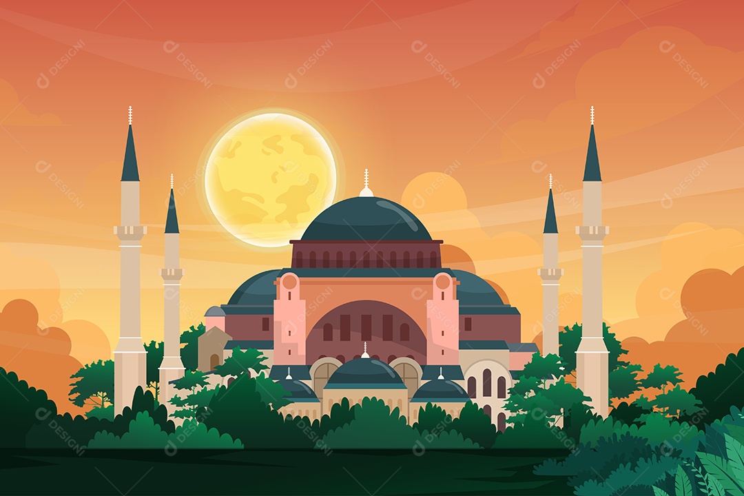 Santa Sofia na Turquia Vetor EPS