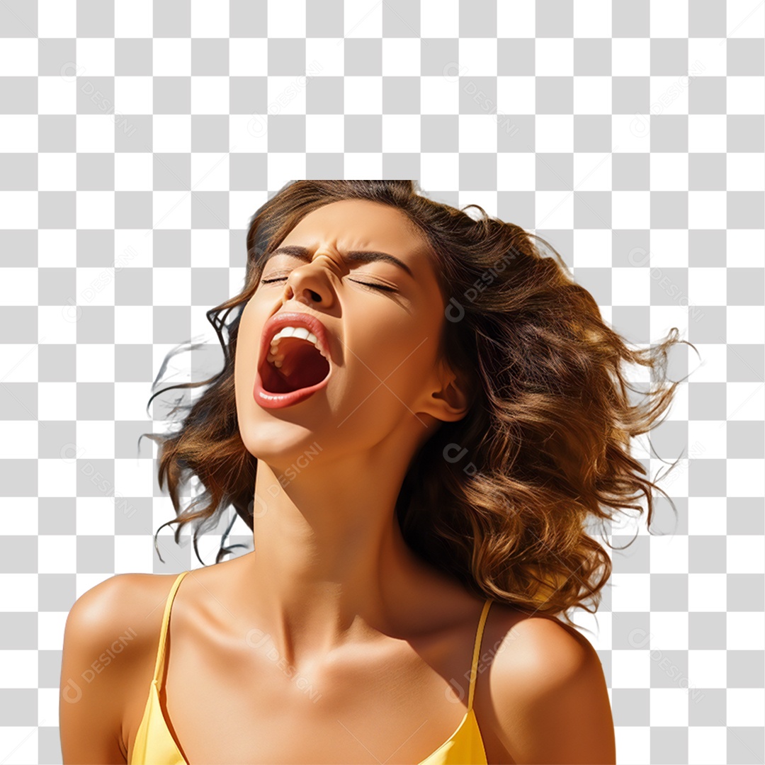 Mulher Gritando PNG Transparente