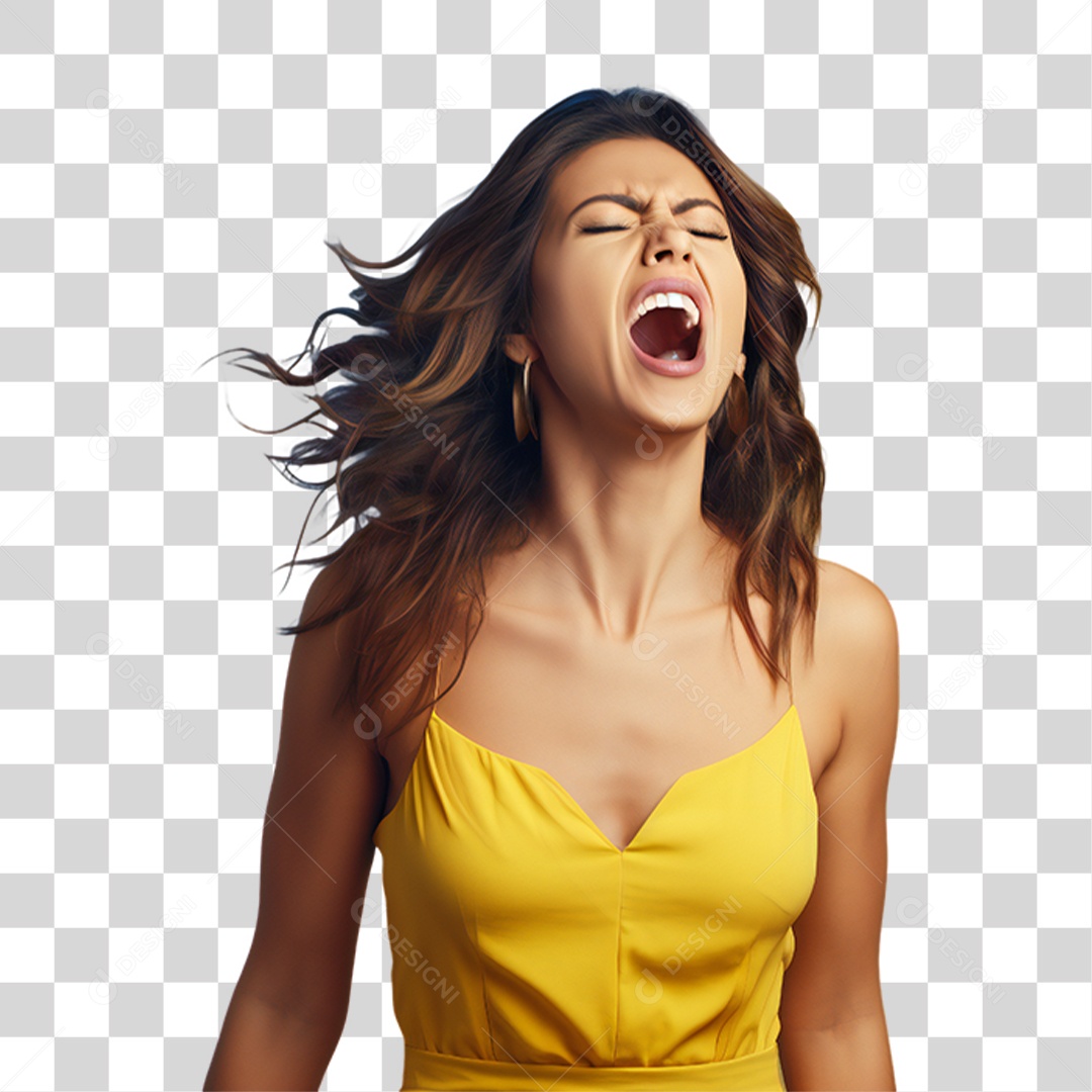 Mulher Nervosa Gritando PNG Transparente