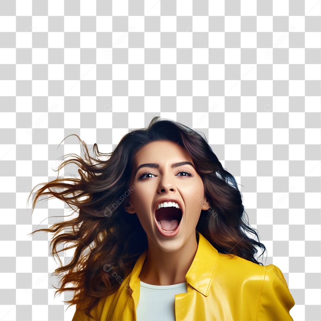 Mulher Gritando PNG Transparente
