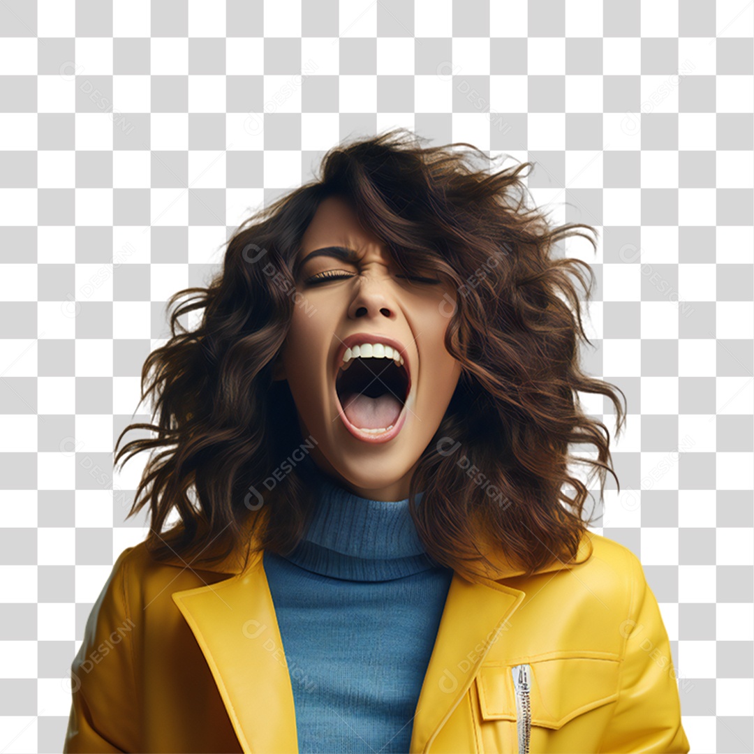 Mulher Nervosa Gritando PNG Transparente