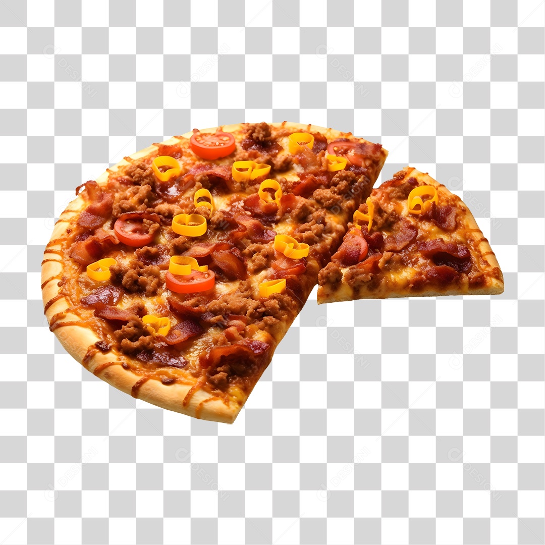 Pizza Fatiada PNG Transparente
