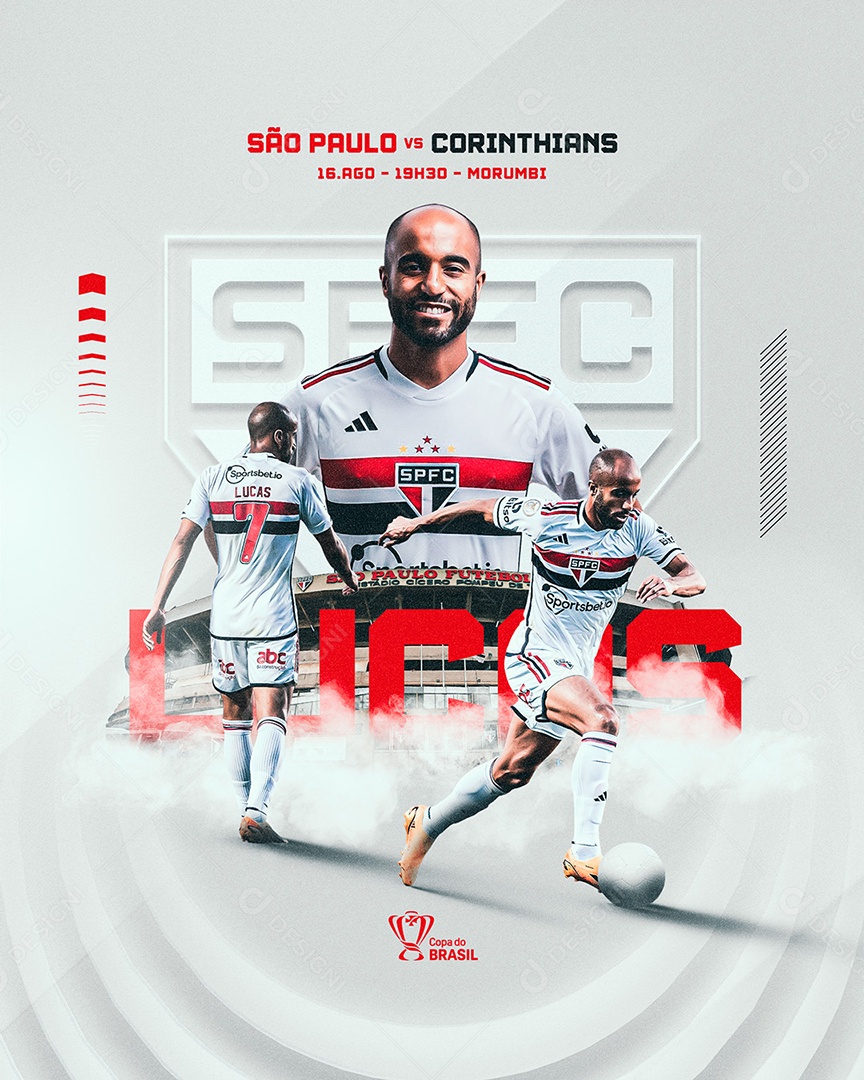 Social Media Futebol São Paulo Vs Corinthians Jogador Lucas Moura PSD Editável