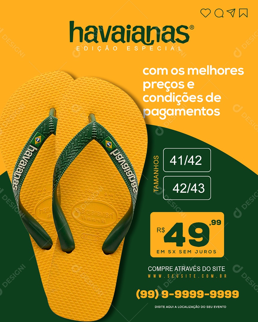 Feed Havaianas Com Os Melhores Preços Social Media PSD Editável