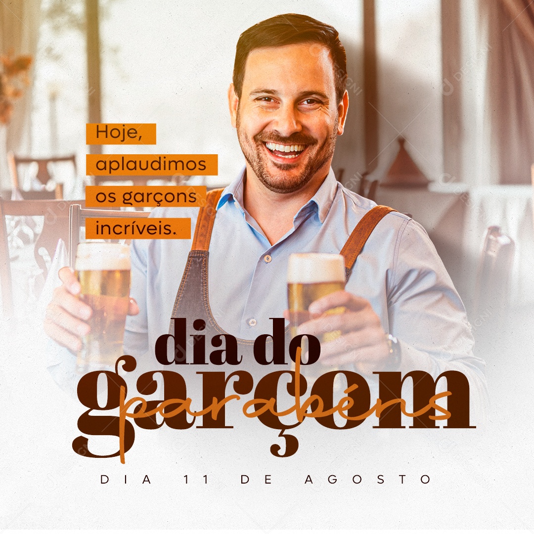 Dia Do Garçom Social Media PSD Editável