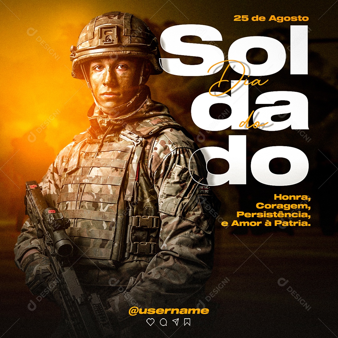 Dia do Soldado Social Media PSD Editável