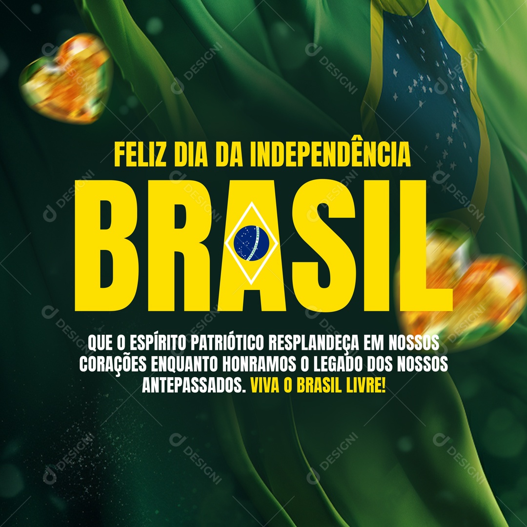 Dia Da Independência Espirito Patriótico Resplandeça Social Media PSD Editável