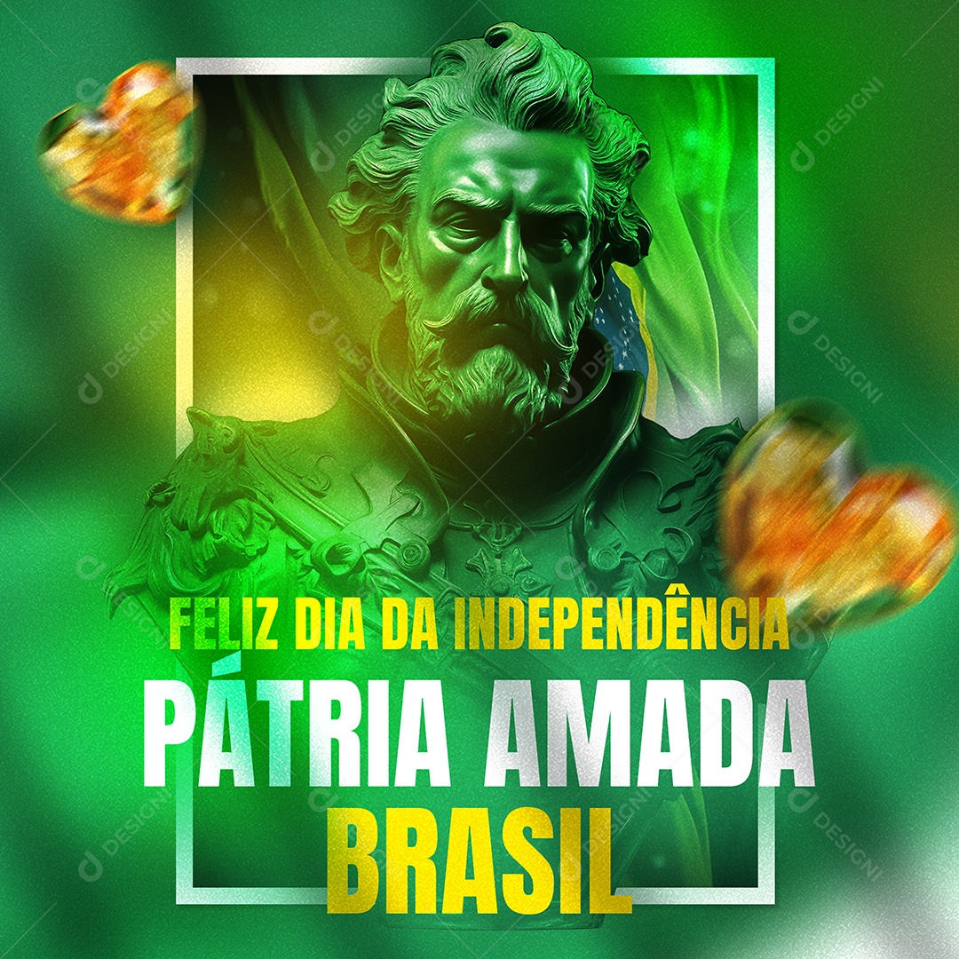 Social Media Feliz Dia Da Independência Pátria Amada Brasil PSD Editável
