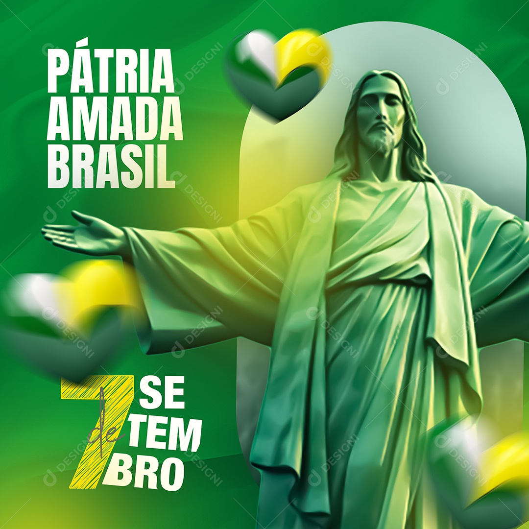Pátria Amada Brasil 7 De Setembro Social Media PSD Editável