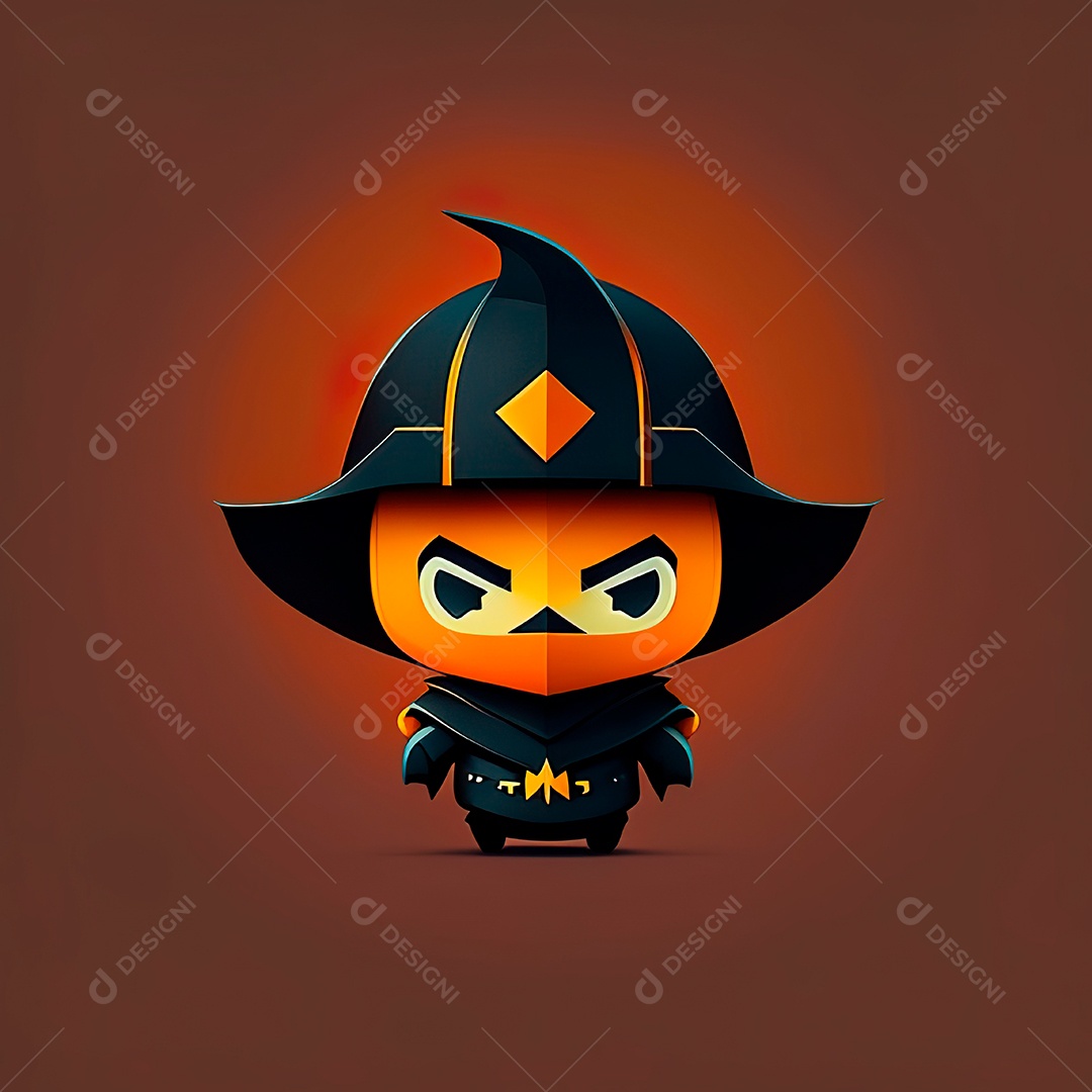 Mascote haloween minimalista.