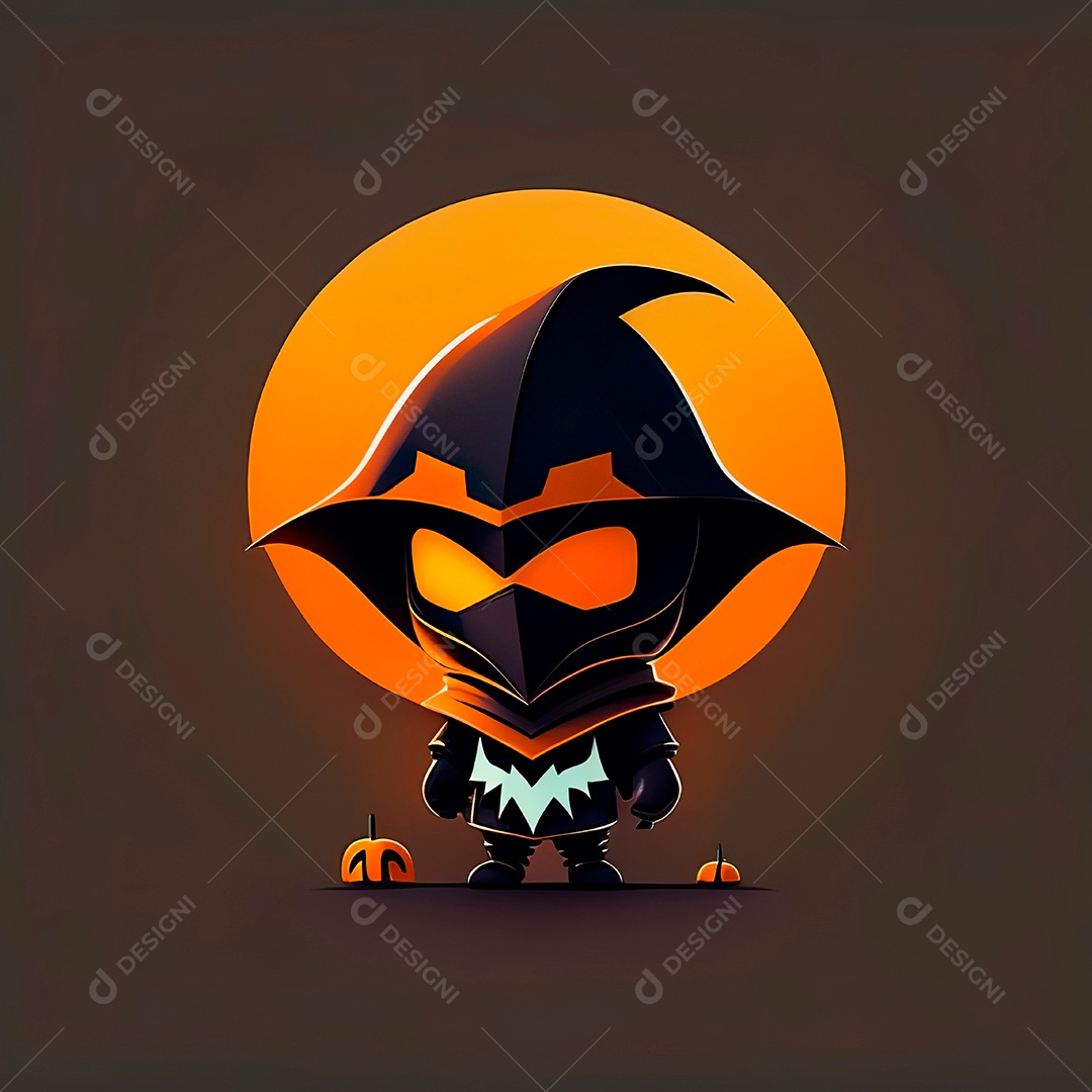 Mascote haloween minimalista.