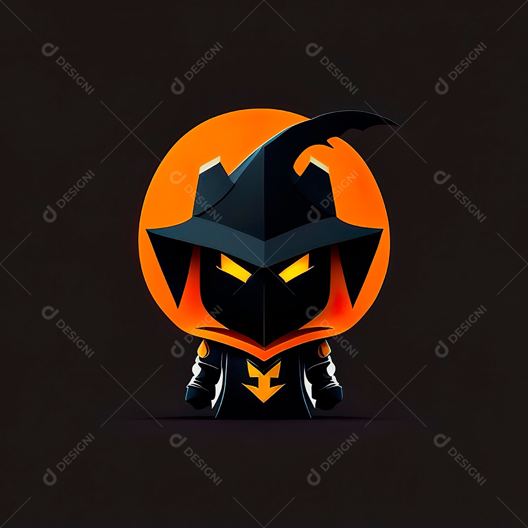 Mascote haloween minimalista.