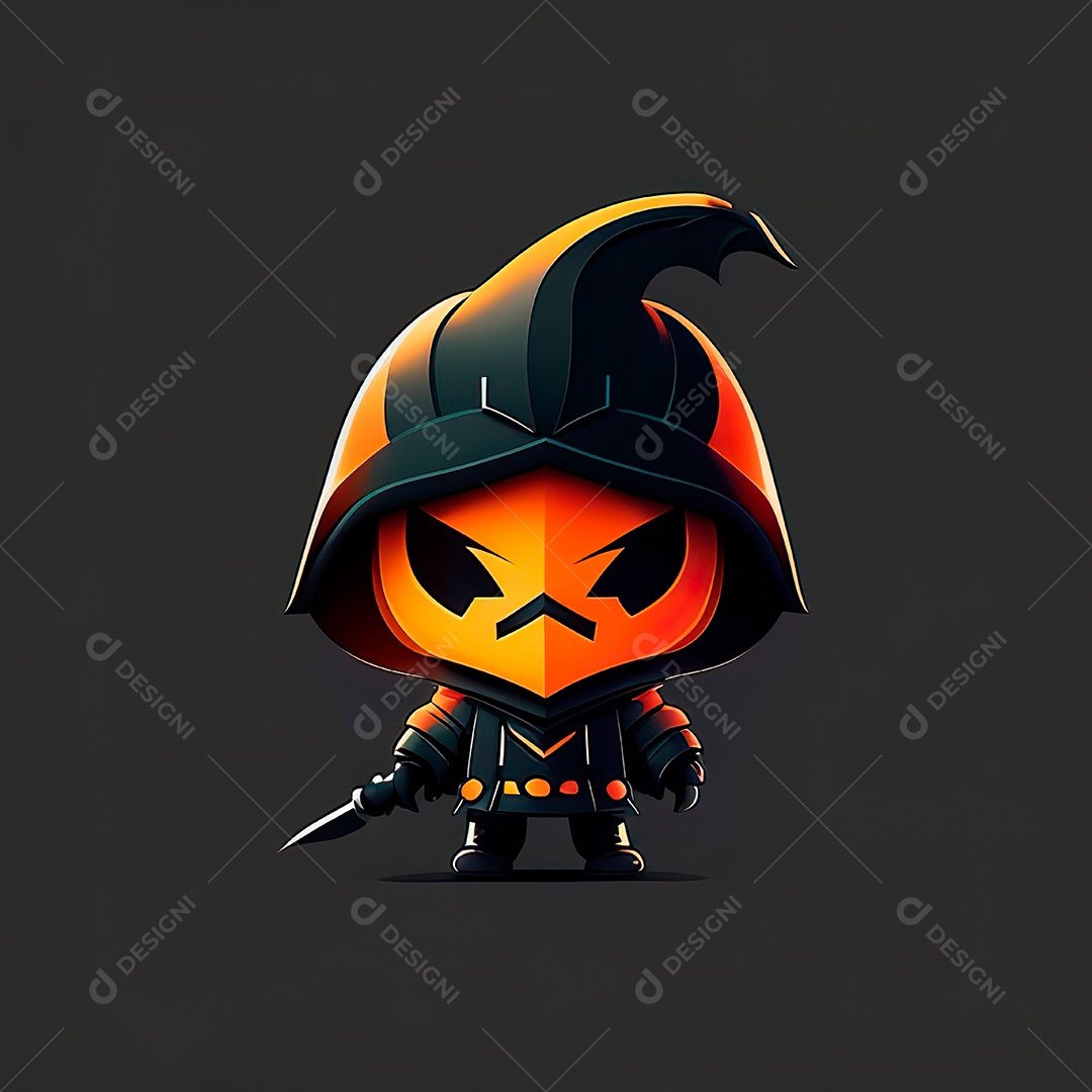 Mascote haloween minimalista.