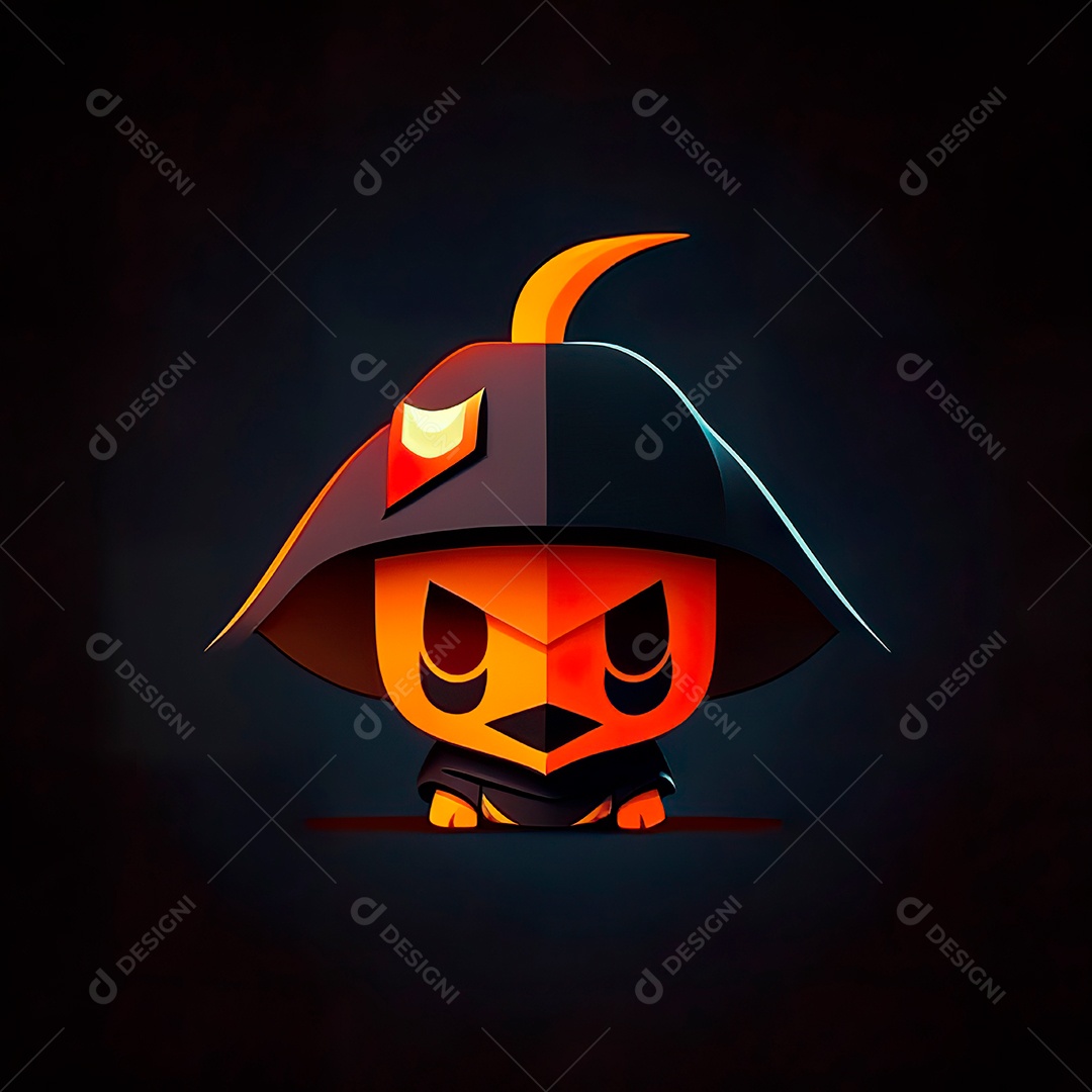 Mascote haloween minimalista.