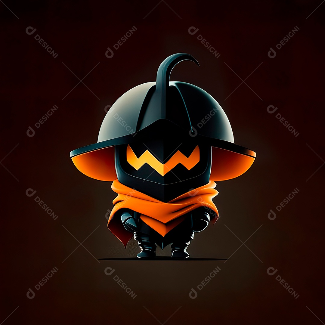 Mascote haloween minimalista.