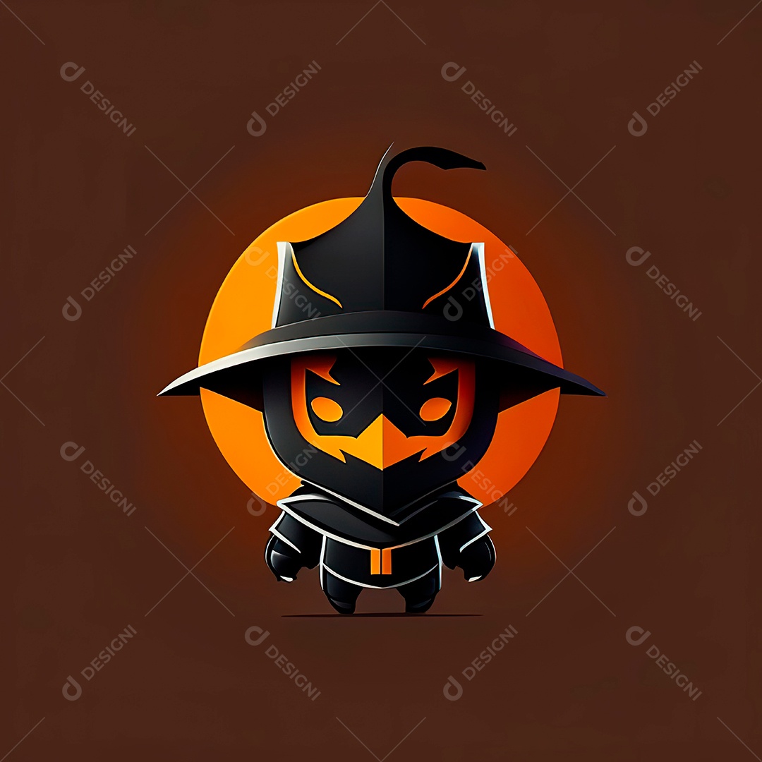 Mascote haloween minimalista.