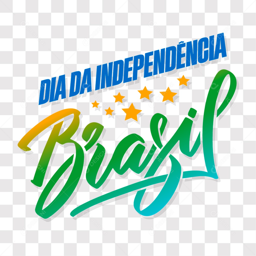 Lettering Dia Da Independência Brasil EPS + PNG