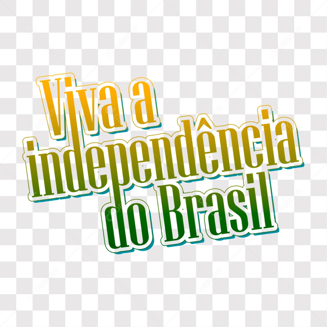 Lettering 7 de Setembro Viva a Independência do Brasil EPS + PNG