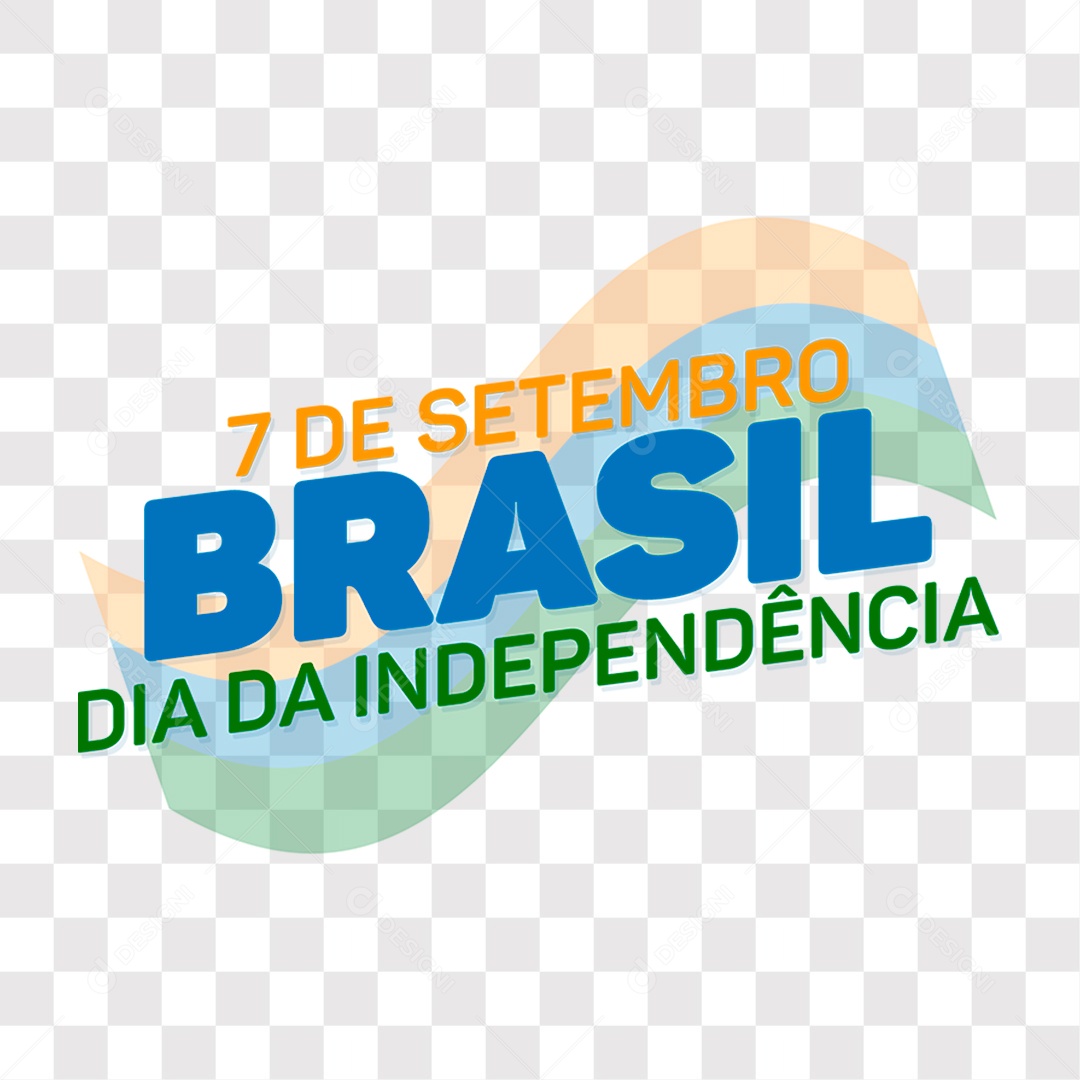 Lettering 7 de Setembro Dia da Independência do Brasil EPS + PNG