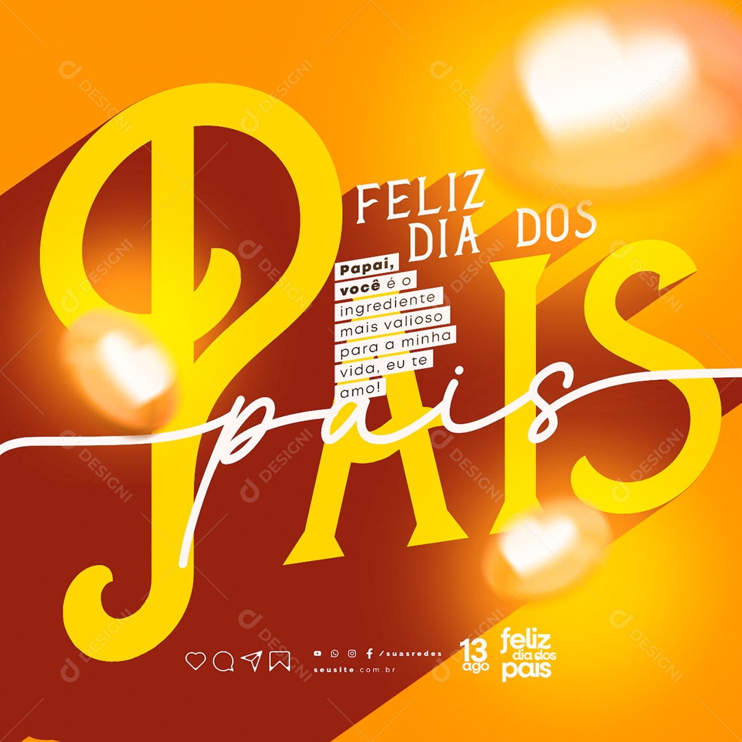 Feliz Dia dos Pais Papai Você é o Ingrediente mais Valioso Social Media PSD Editável