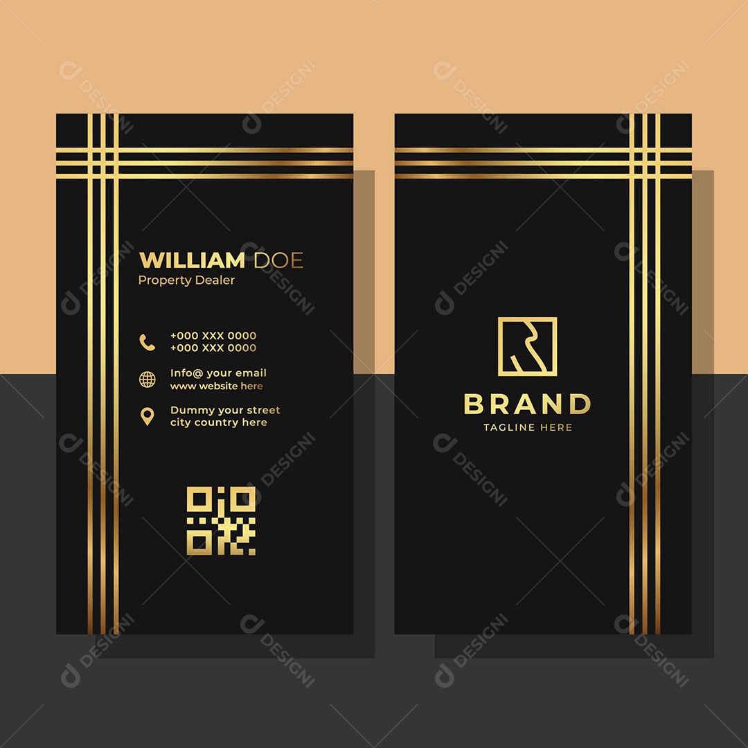 Modelo de Cartão de Visita Ilustração Vetor EPS + AI Editável