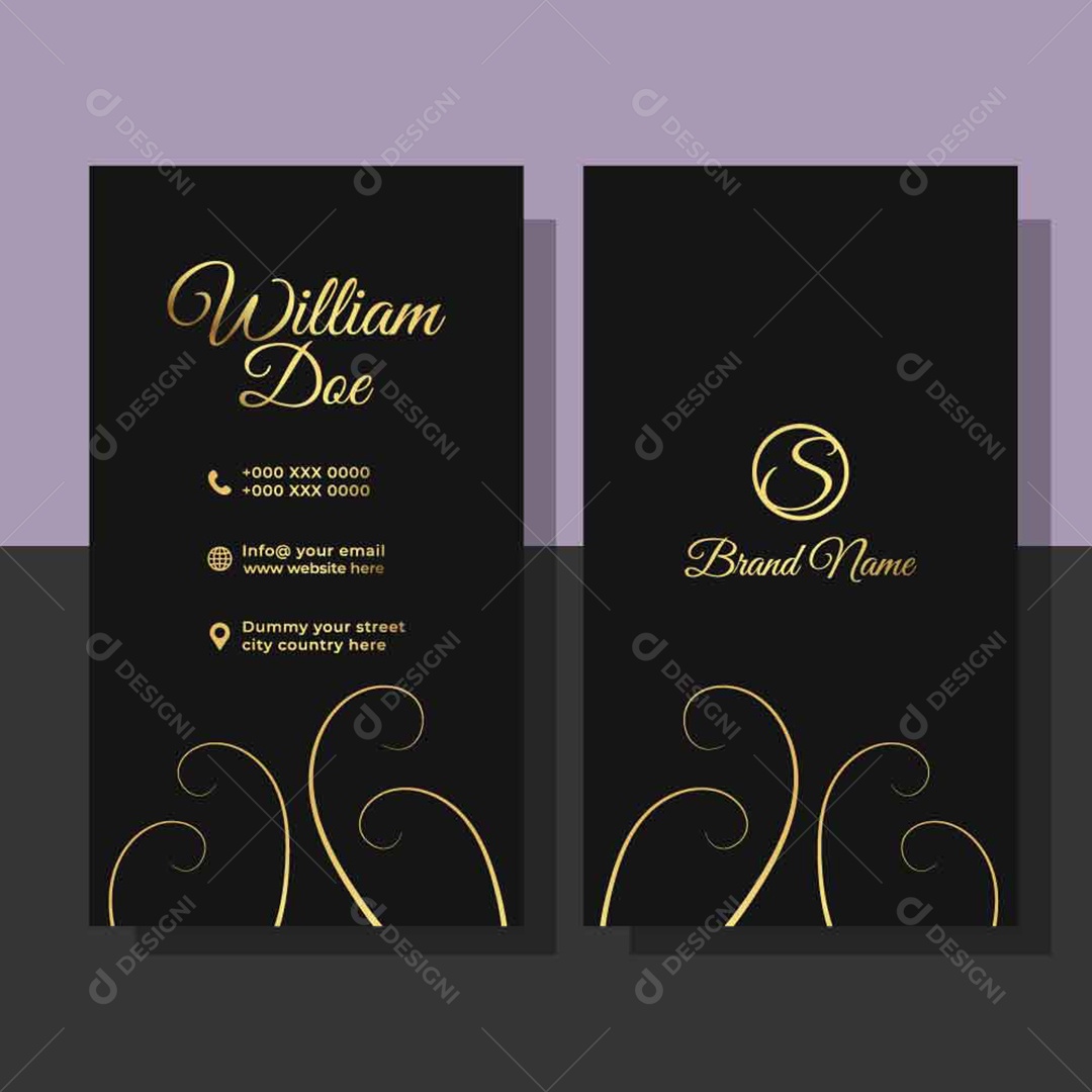 Modelo de Cartão de Visita Ilustração Vetor EPS + AI Editável