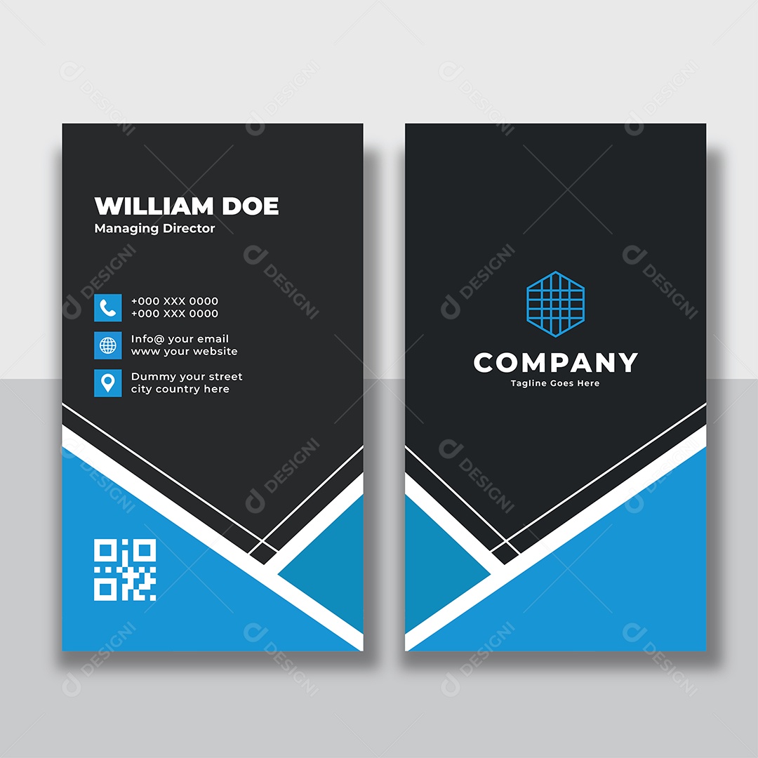 Modelo de Cartão de Visita Ilustração Vetor EPS + AI Editável