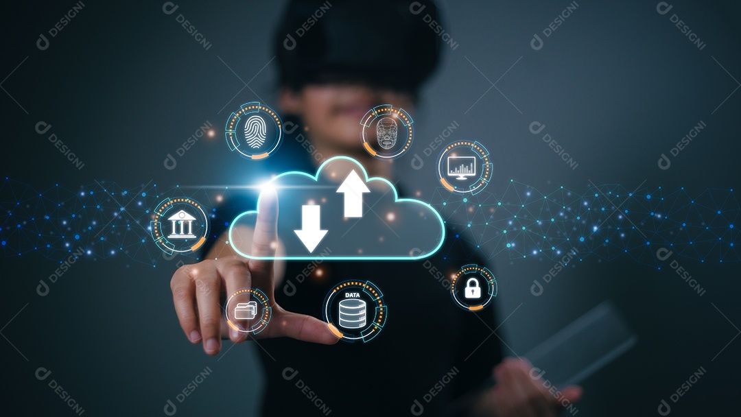 Tecnologia de computação em nuvem para transmissão de dados, banco de dados, armazenamento de dados e backup.