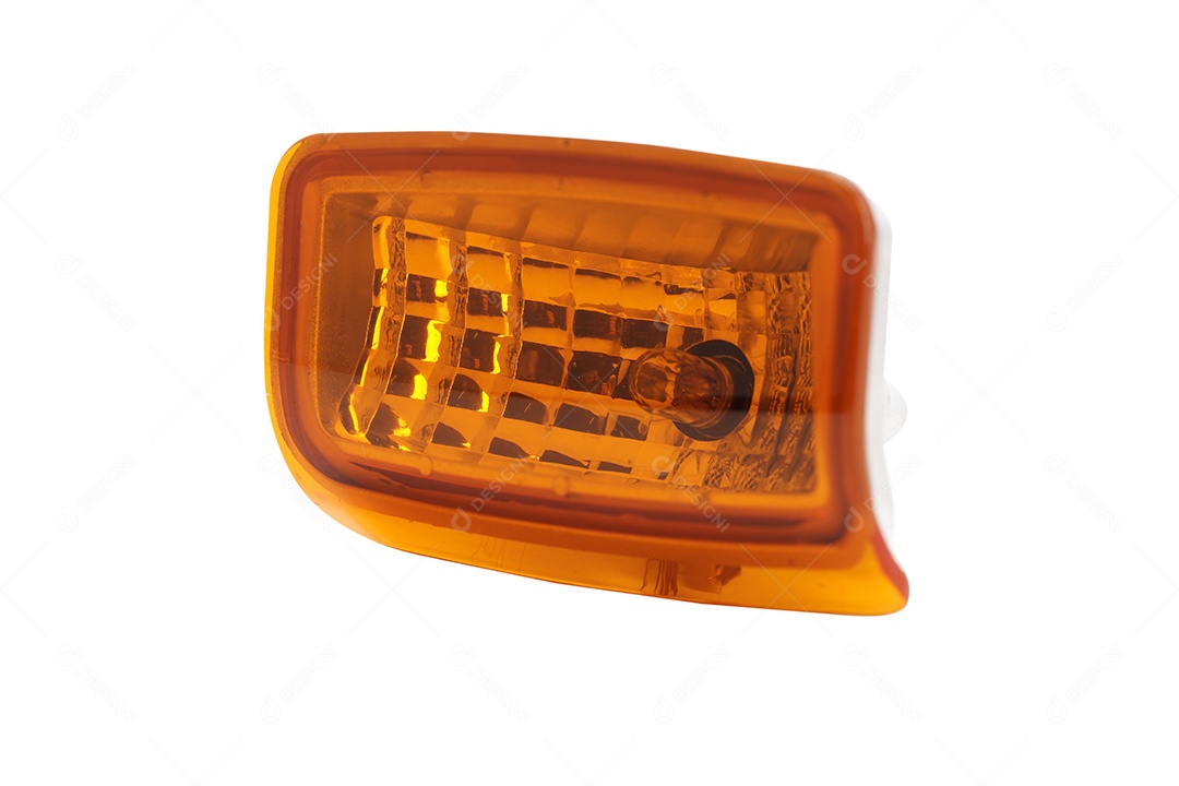 Seta laranja de um carro sobre fundo branco