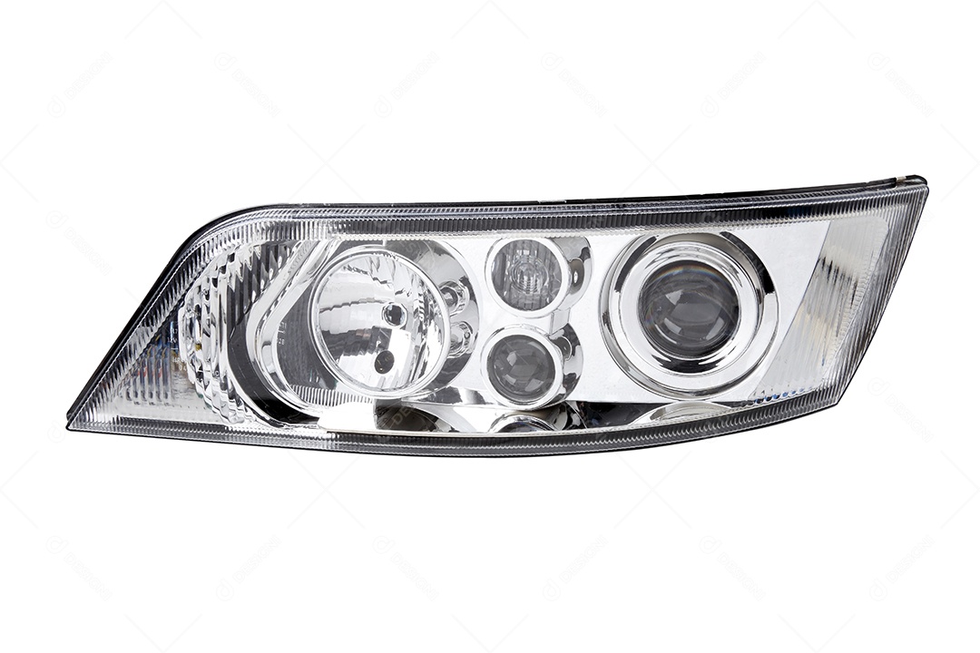 Farol de carro sobre fundo branco