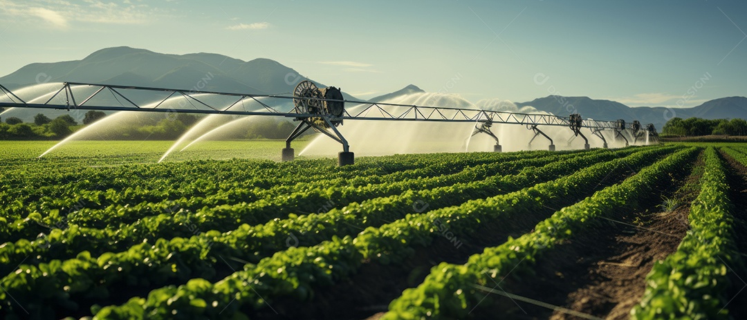 Pulverização de água agrícola.